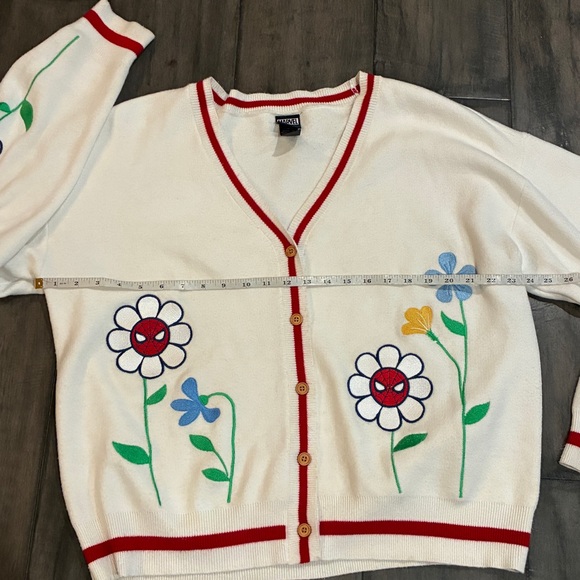 Marvel Spider-Man Flower Knit Cardigan - Size 2X - Picture 9 of 14